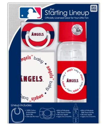 MLB Baby Fanatic Bib, Bottle & Pacifier Gift Set - Anaheim Angels - Picture 1 of 1