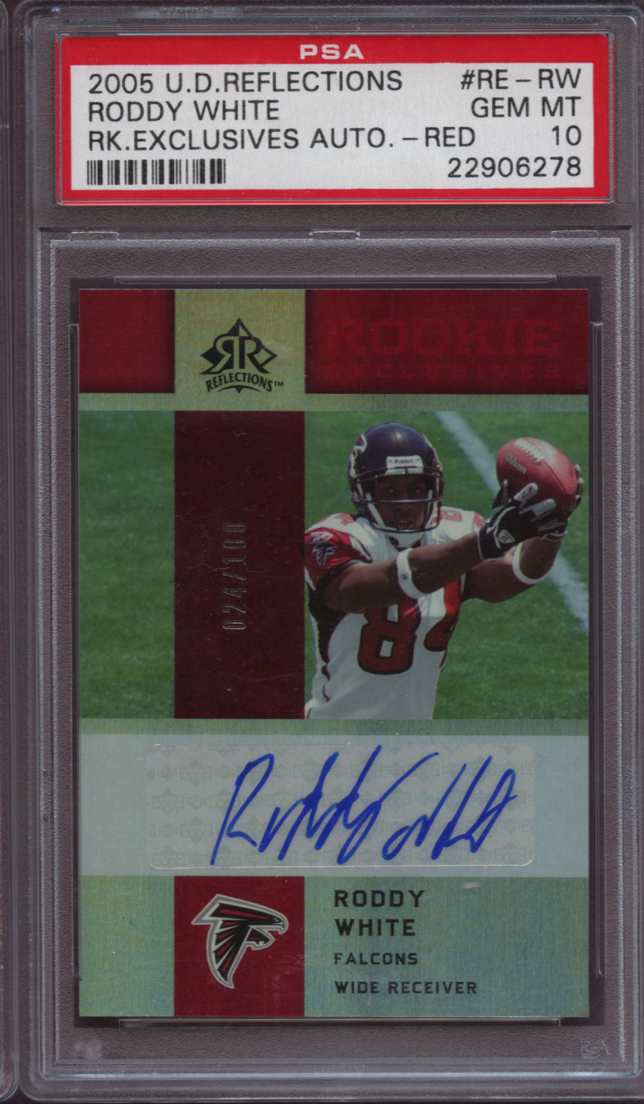 Roddy White Upper Deck Reflections Rookie Exclusives Autograph #RERW Base