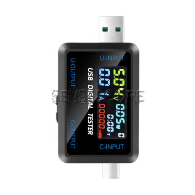 Digital Voltage Current Meter Power Capacity Tester USB/Type-C Charger Detector-