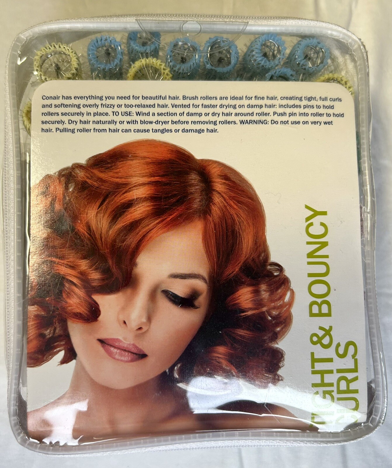 Conair Brush Rollers Tight & Bouncy Curls Brush Hair Rollers Short