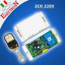 TELECOMANDO 220V 433Mhz 2 CANALI SCHEDA RELE' WIRELESS TRASMETTITORE CENTRALINA