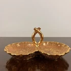 STANGL MCM Granada Gold And Pink Cabbage Leaf Candy Bowl Easter Grannycore