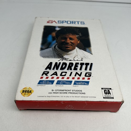 Mario Andretti Signed Sega Genesis Racing Video Game CIB Beckett Authentic - Picture 6 of 7
