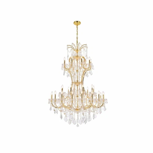 Large Crystal Chandelier Gold Entryway Foyer Dining Room 36 Light Fixture 64 in - Picture 6 of 9