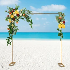 Wedding Arch Backdrop Stand Metal Square Flower Frame 9.8FT Garden Party Decor