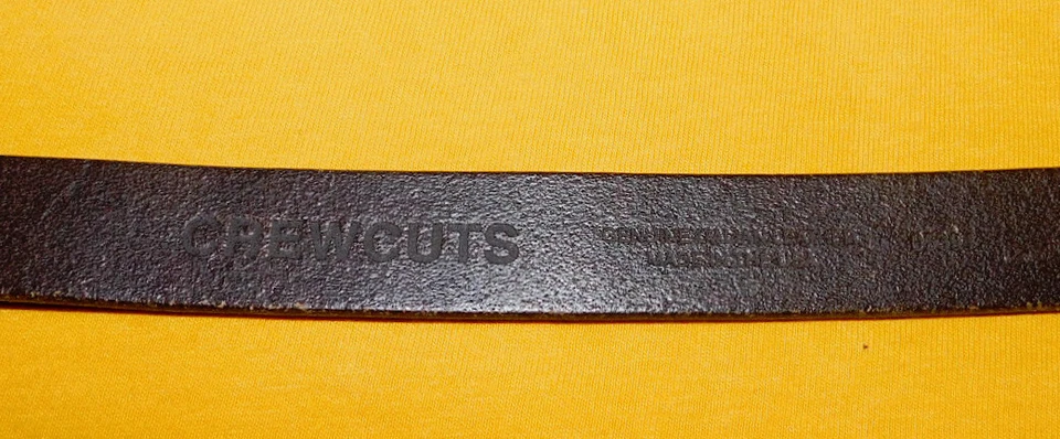 CINTURÓN DELGADO NIÑO CREWCUTS HECHO EN EE. UU. CUERO MARRÓN CLARO TALLA M - 26/65 cm. Foto 4 de 4