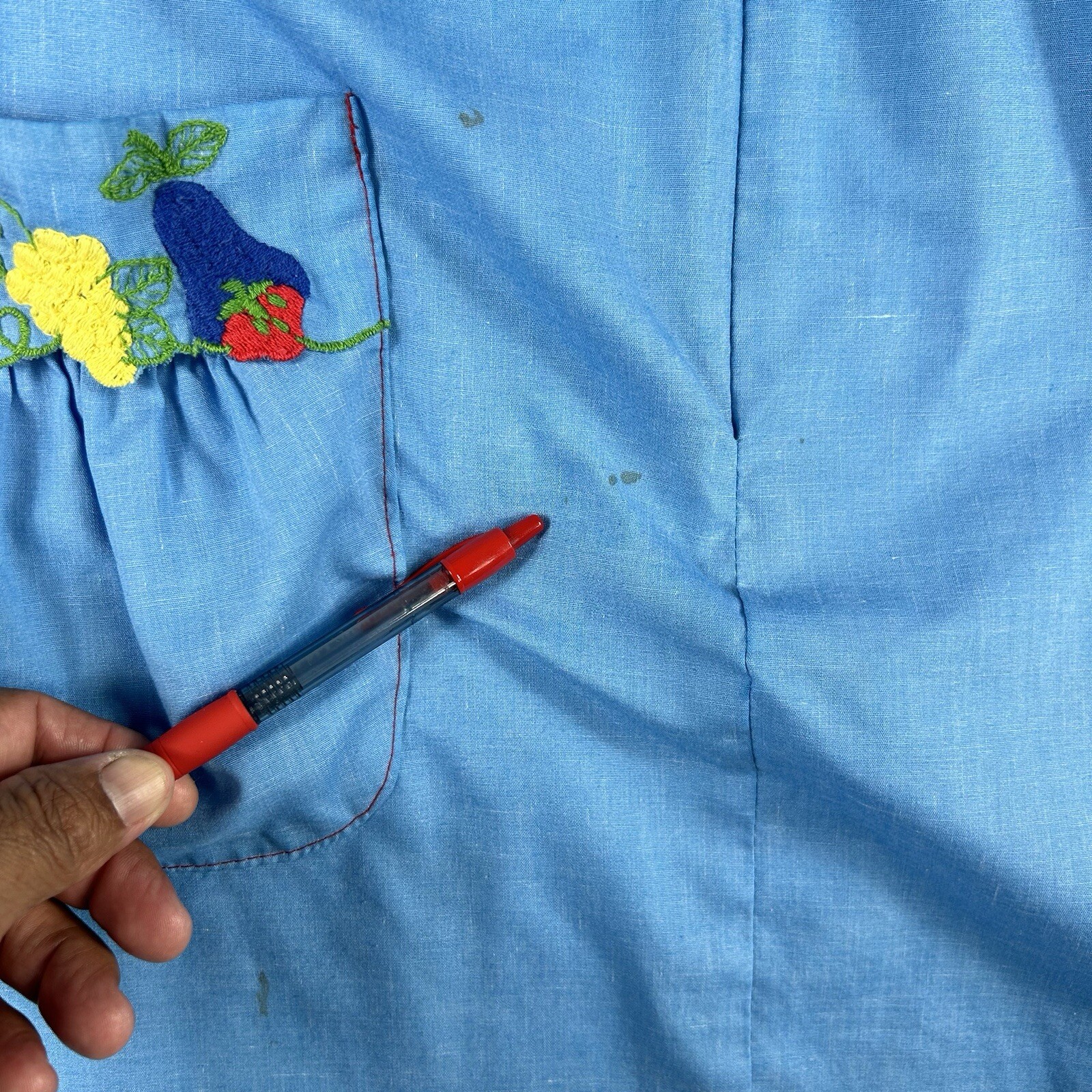 VINTAGE Leisure Life HouseDress Blue Sleeveless E… - image 12