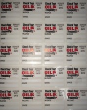 20 Clear Static Cling Oil Change Reminder Stickers Fast Free Shipping