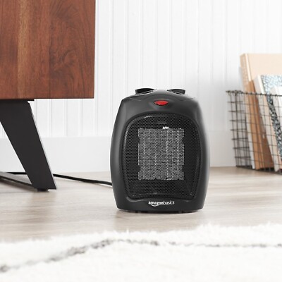 1500 Watt Keramik Raumheizung mit regelbarem Thermostat - Schwarz
