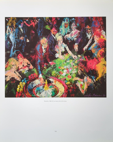 LeRoy Neiman ROULETTE Casino Gambling Gaming Vintage Art Print Bookplate 134 - Picture 2 of 4