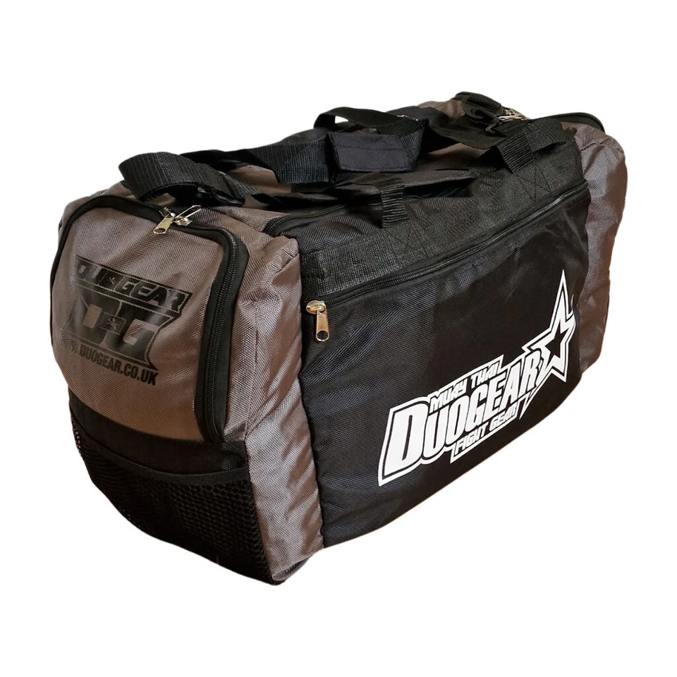 BLACK SPORTS GYM BAG HOLDALL MUAY THAI KICKBOXING MARTIAL ARTS (DUOSTAR) - Image 2 of 4