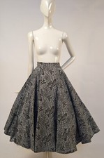 GREAT PRINT VINTAGE 1950  S FLARING CIRCLE SKIRT W FISH PRINT