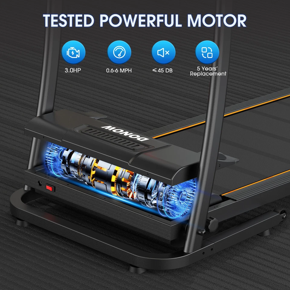Treadmill with Incline, 3.0HP Foldable Treadmill for Home Office Small Space Por - Image 2 of 4