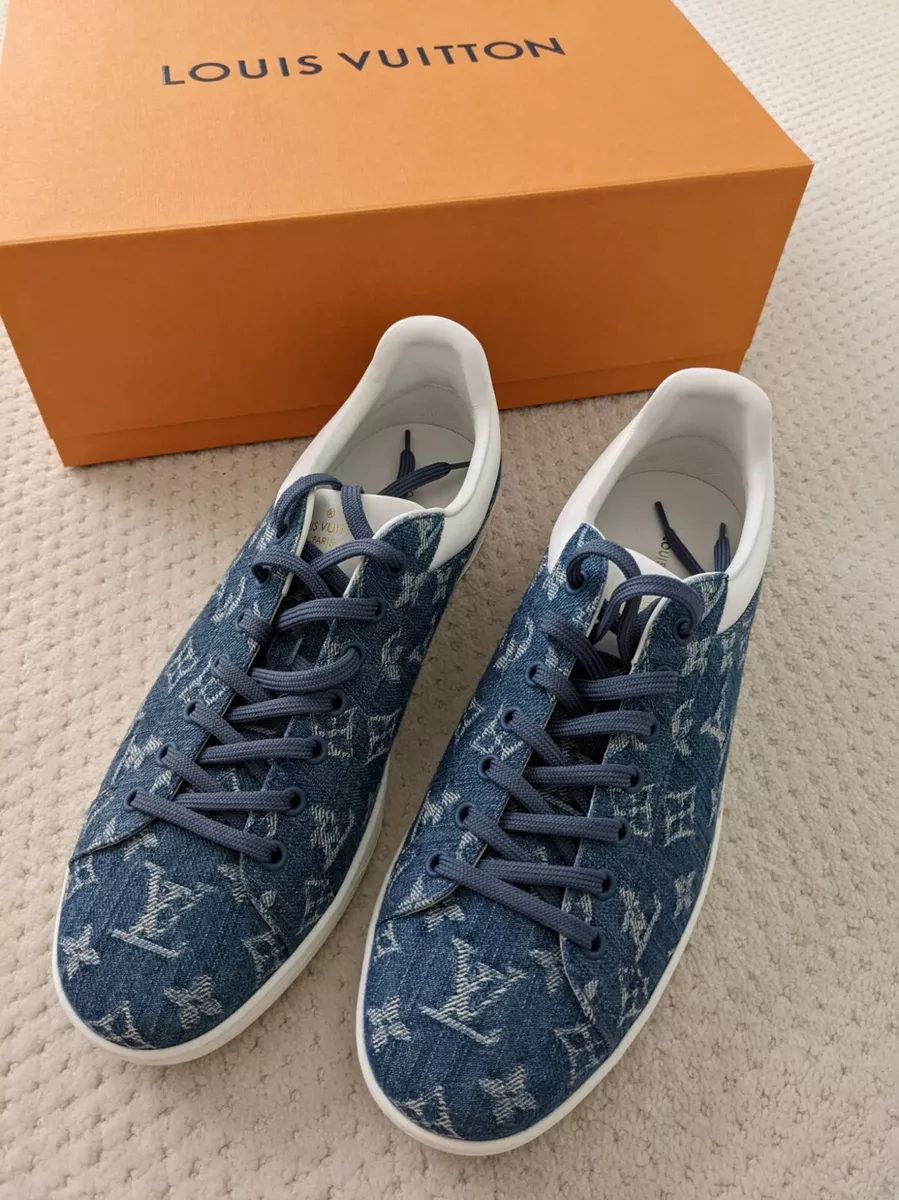 NEW Louis Vuitton LUXEMBOURG DENIM monogram Sneaker 1A5UGY, size 8, italy  made