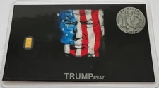 Trump Flag Face 1/4 Grain 9999 Pure Gold Trump Bar Precious Metals FREE SHIPPING