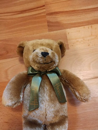 Harrods Golden Brown Plush Collectible Teddy Bear Toy Green Ribbon 11" Inch 28cm - Picture 15 of 16