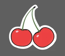 Cherries Sticker Fruit Red Waterproof