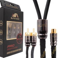 Pro Series 1.5 ft. 100% OFC Copper RCA Cable Y-Adapter - Single Female to Dua...