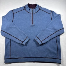 Tommy Bahama Sweater Mens Reversible Pullover Quarter Zip Purple Blue No Size