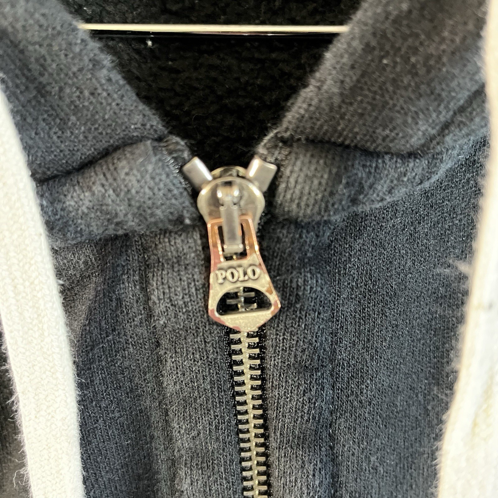 Polo Ralph Lauren felpa con cappuccio uomo 4XLT nera full zip rossa tasche pony