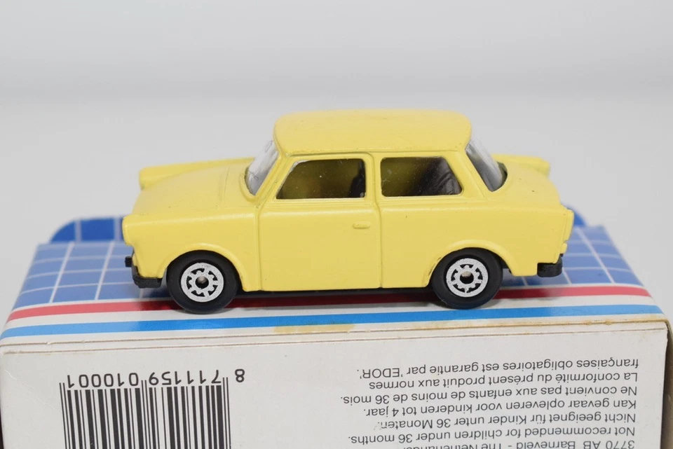 B86 1:60 3 pollici 3 pollici edocar trabant giallo nuovo con scatola - Immagine 3 di 4