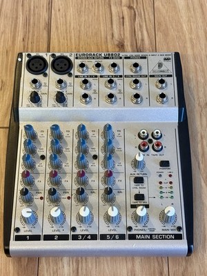 Behringer Eurorack UB802 Ultra-Low Noise 8 Input 2 BUS Mixer with OEM Power Cord