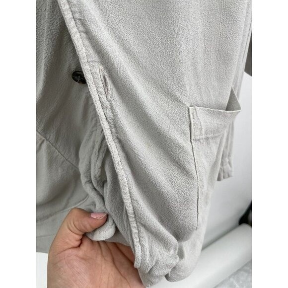 CP Shades Solid Gray Collared Button Down Blouse … - image 3