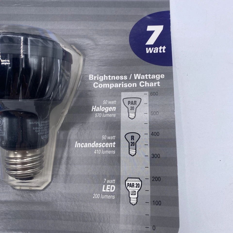 (4) GE Light Bulb Par20 7 Watt LED 13+ Year Life Decorative Accent Light - Image 3 of 4