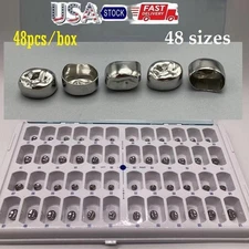 48pcs/box Set Dental Kids Crown Stainless Steel Primary Molar Crowns Pediatric