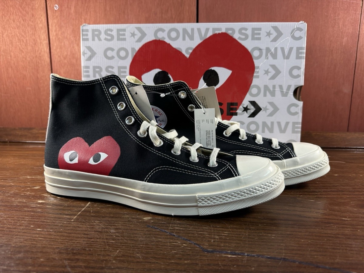 Converse x CDG PLAY Chuck 70 High Black 150204C Men's Size US 12