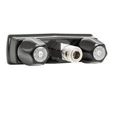 RV Exterior Faucet Hot/Cold  High Pressure Sprayer  No Flex Spout Black