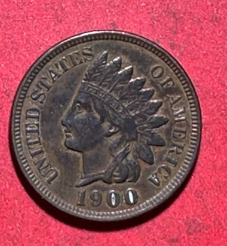 1900 US Indian Head Cent! AU! Old US Coin!