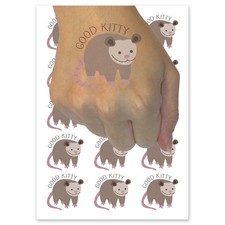 Good Kitty Possum Opossum Temporary Tattoo Water Resistant Fake Body Art Set