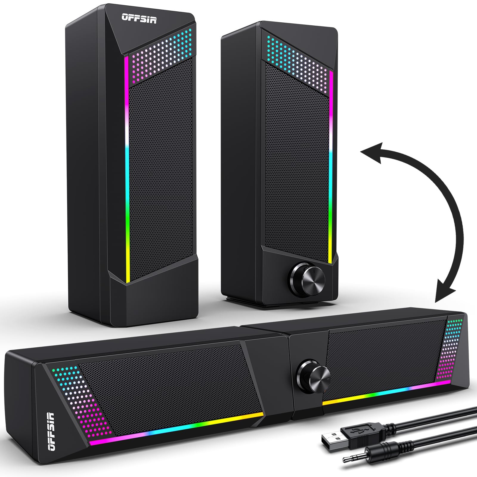 Computer Speakers, PC SoundBar, Gaming Speakers for PC Computer Laptop Deskto...
