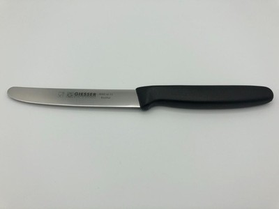 Giesser Messer Tomatenmesser Brötchenmesser Universalmesser 11 cm Glatt schwarz