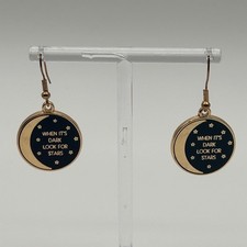 Celestial Moon Star Quote Pierced Earrings Go...