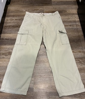Levis Cargo Pants Mens 38x30 Beige Loose Fit Y2K Flap Pockets Hiking Utility