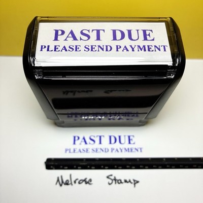Past Due Please Send Payment Rubber Stamp Blue Ink Ideal 4913