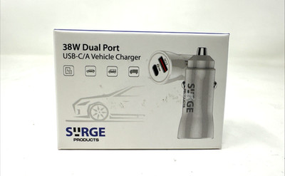 Surge Products 38W Dual Port USB C/A Vehicle Charger