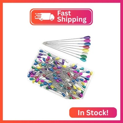 Ruidee 150 Pieces Colorful Pearl Head Pins Corsage Pins 55mm/2.17in Sewing Pins