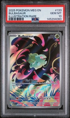 2025 POKEMON MEG EN-MEGA EVOLUTION ILLUSTRATION RARE #133 BULBASAUR PSA 10