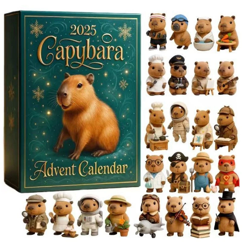 Capybara Christmas Advent Calendar 24 Days Countdown Capybara Holiday Decor