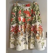 Talbots Womens Skirt Multicolor Floral Linen Cotton Women s Size 6 New