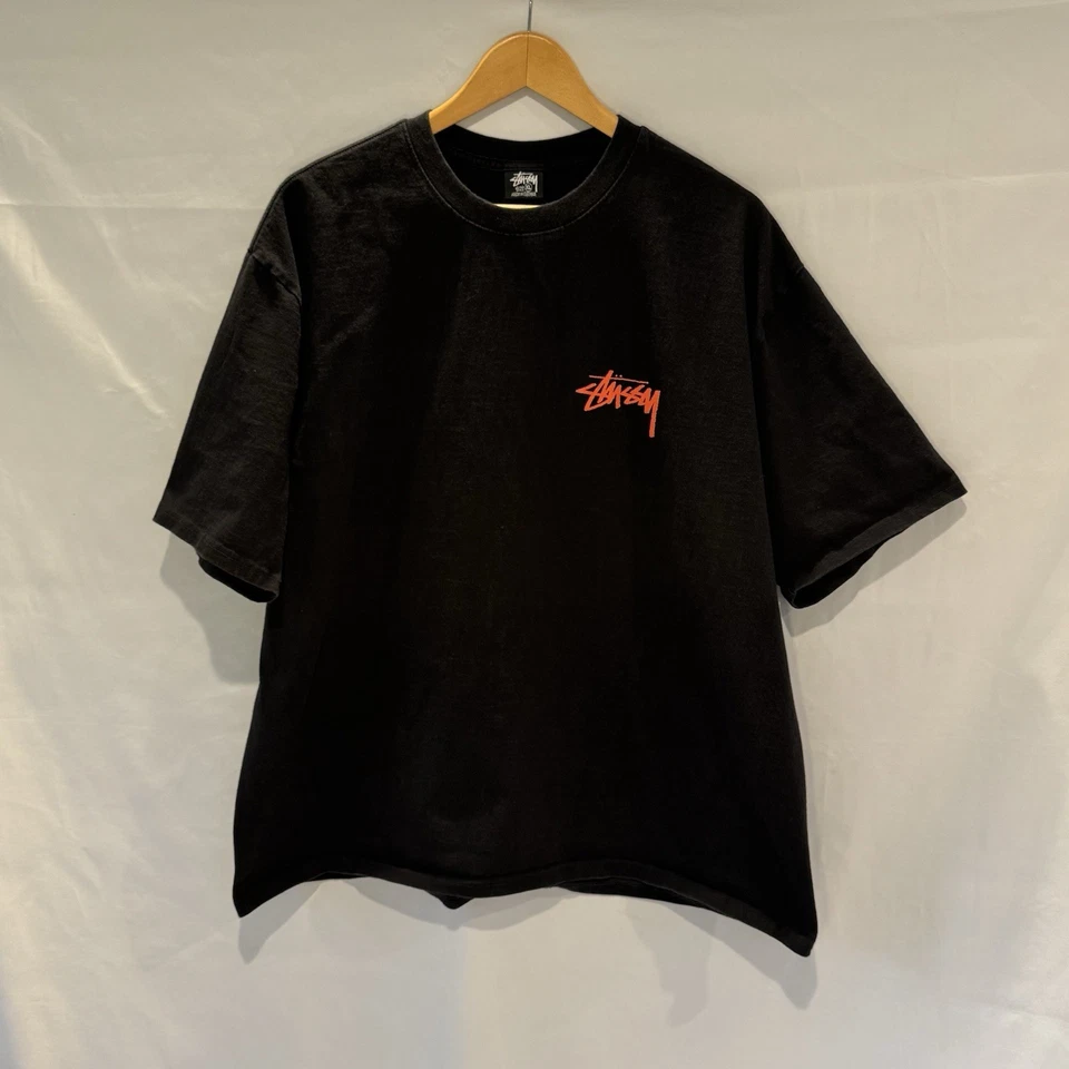Stussy Wizard Graphic T-Shirt Black XL Vintage Style Streetwear 8-Ball Spell - Image 2 of 4