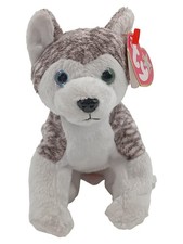 Ty Beanie Babies Husky Hund Kuscheltier braun wei&szlig;