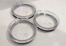  3 YETI Rambler Replacement Lids Clear w/ Straw Hole for Tumbler Cup LOT