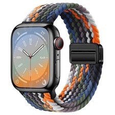 46mm 42mm Magnetic Braided Nylon Loop For Apple Watch Series 10 Watch Band Strap