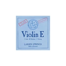 Larsen Strings Violin Strings E, Goldplate Loop, Medium 4/4 Size