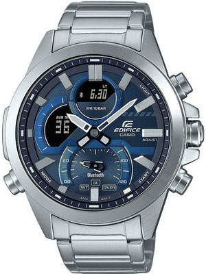 Casio ECB-30D-2AEF Edifice 48mm Multifunktion Quarz Herren Blau Silber 10 ATM