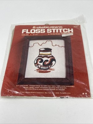 Floss Stitch ZUNI JAR 4'' x 5'' NEW Columbia Minerva